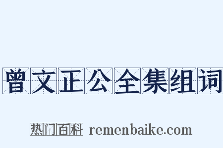 曾文正公全集组词是什么意思的图片
